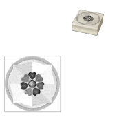 Pastel kleuren & paarse harten kloppen 	rubberstempel (Gestempeld)