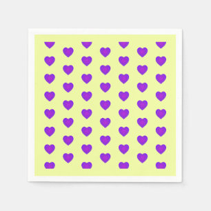 Pastel kleuren & paarse harten kloppen servet