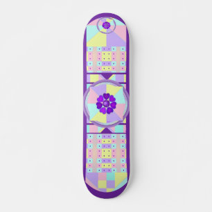 Pastel kleuren & paarse harten kloppen skateboard
