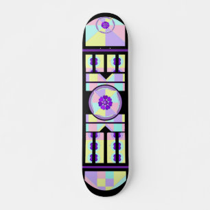 Pastel kleuren & paarse harten kloppen skateboard