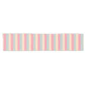 Pastel Kleuren Roze Perzik Blauwgroen Gestreepte S Korte Tafelloper (Horizontaal)