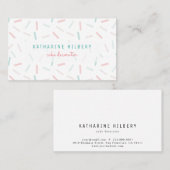 Pastel Kleuren Sprinkles Wit Visitekaartje (Voorkant / Achterkant)