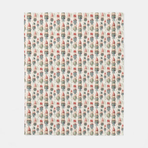 Pastel kleuren vintage kerst notenkrakers fleece deken