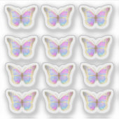 Pastel kleuren vlinders sticker (Voorkant)