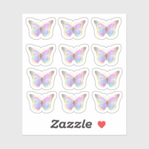 Pastel kleuren vlinders sticker