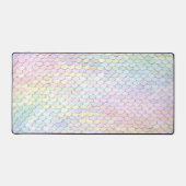 pastel kleuren zeemeermin schaal faux sequin bureaumat (Voorkant)