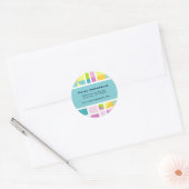 Pastel Kleurenraster (Aqua) Sticker (Envelop)