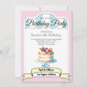 pastel kleurentaart, uitnodiging voor verjaardagsf (Voorkant)