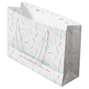 Pastel Kleurige Spikkels Wit Groot Cadeauzakje