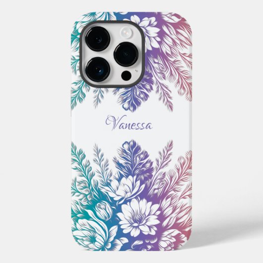  pastel kleurrijk Floral design Case-Mate iPhone Case (Achterkant)