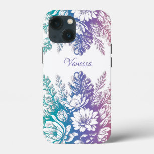 pastel kleurrijk Floral design iPhone 13 Mini Hoesje