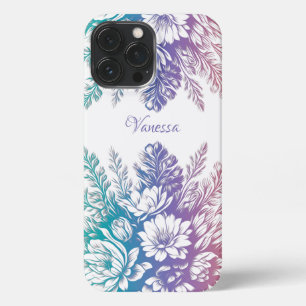 pastel kleurrijk Floral design iPhone 13 Pro Max Hoesje