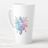 pastel kleurrijk Floral design Latte Mok (Linkerhoek)