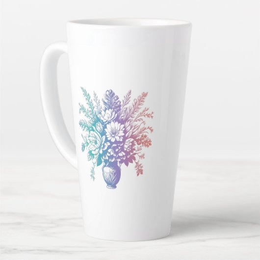 pastel kleurrijk Floral design Latte Mok (Linkerhoek)