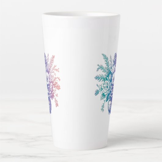  pastel kleurrijk Floral design Latte Mok (Voorkant)