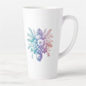 pastel kleurrijk Floral design Latte Mok (Rechts)