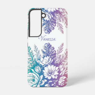 pastel kleurrijk Floral design Samsung Galaxy Hoesje