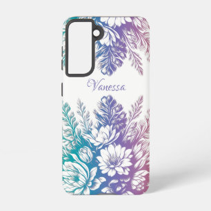  pastel kleurrijk Floral design Samsung Galaxy Hoesje
