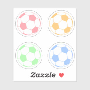 Pastel Kleurrijk Voetbal Sticker