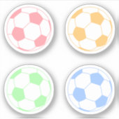 Pastel Kleurrijk Voetbal Sticker (Voorkant)