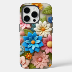 Pastel kleurrijke bloem iPhone 16 pro hoesje