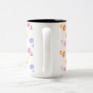Pastel Kleurrijke Bloemen Naadloos Patroon Tweekleurige Koffiemok