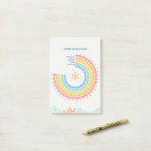 Pastel Kleurrijke Regenboog Boho Custom Maandelijk Post-it® Notes (Op bureau)