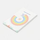 Pastel Kleurrijke Regenboog Boho Custom Maandelijk Post-it® Notes (Schuin)