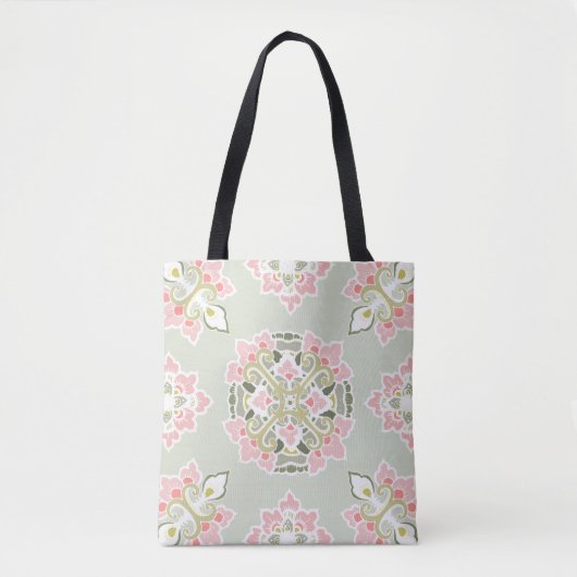 Pastel Kleurrijke Tracery Ornament Canvas tas (Voorkant)