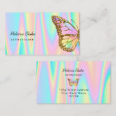 Pastel kleurrijke vlinder logo visitekaartje (Voorkant / Achterkant)
