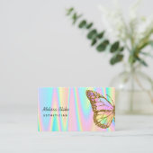 Pastel kleurrijke vlinder logo visitekaartje (Staand voorkant)
