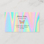 Pastel kleurrijke vlinder logo visitekaartje (Achterkant)
