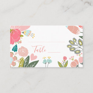 Pastel kleurrijke wilde bloemen weide krans bruilo plaatskaartje