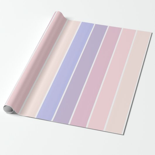 Pastel kleurstrepen cadeaupapier (Uitgerold)