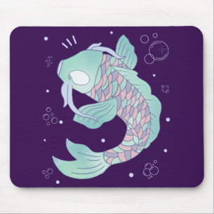 Pastel Koi Vis   Whimsicale Volks Kunst Onderwater Muismat