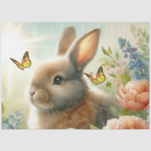 Pastel Konijn en Vlinder Tissuepapier