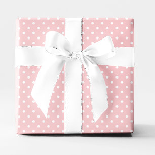 Pastel Koraal en Witte Kleine Stippen Cadeaupapier