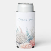 Pastel Koraal Reef-Beach Bruiloft-Dank u- (Seltzer Voorkant)