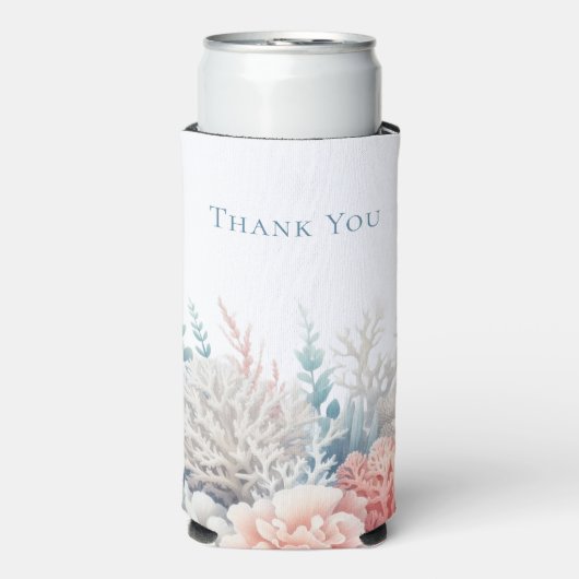 Pastel Koraal Reef-Beach Bruiloft-Dank u- (Seltzer Voorkant)