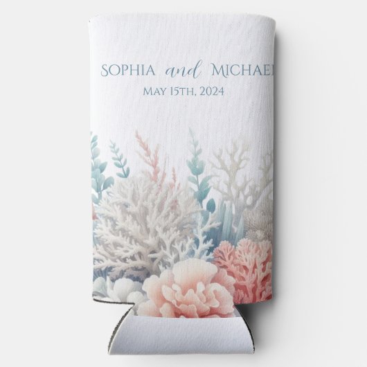 Pastel Koraal Reef-Beach Bruiloft-Dank u- (Achterkant)