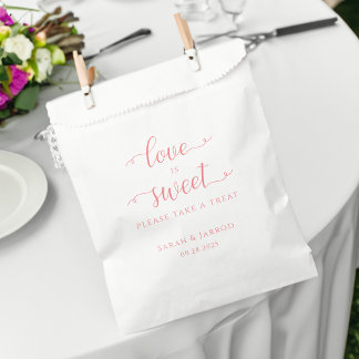 Pastel Koraal Roze Sweet Treat Bruiloft Bedankzakje