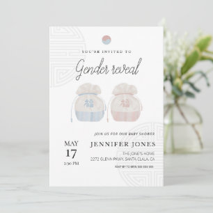 Pastel Koreaans thema onthult baby shower Kaart