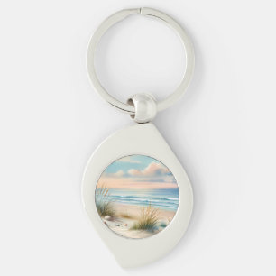 Pastel Kustduinen Waterverf Sleutelhanger