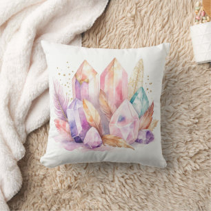 Pastel Kwarts Kristallen Veren & Goud Kussen