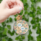 Pastel laat geel achter sleutelhanger (Hand)