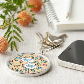 Pastel laat geel achter sleutelhanger (Zijkant)