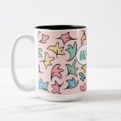 Pastel laat roze tweekleurige koffiemok (Links)
