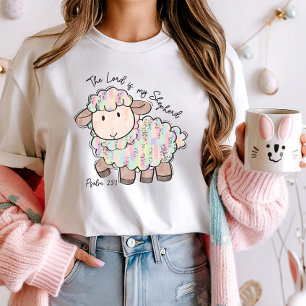 Pastel Lam Pasen, de Heer is mijn Herder T-shirt