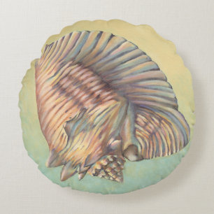 Pastel Large Conch Shell Rond Kussen