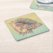 Pastel Large Conch Shell Vierkante Kartonnen Onderzetter (Schuin)